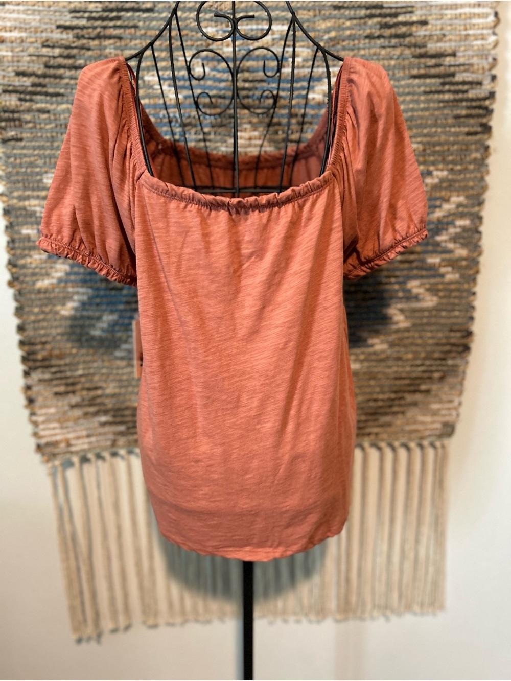SO Rust Button-Front Off-Shoulder Top - Picture 5 of 7